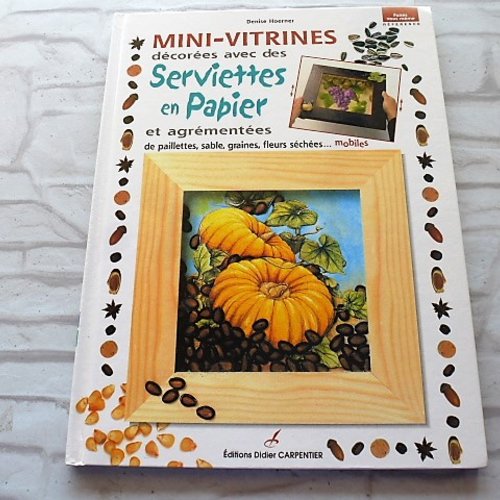 Livre créatif mini vitrines décorées avec des serviette en papier edtions carpentier