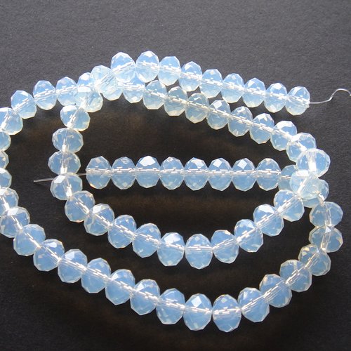 10 perles cristal clair de lune moon stone 8 x 6 mm briolettes à facettes blanc opaline