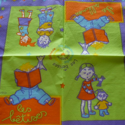 Serviette papier bêtises d'enfants 33 x 33 cm