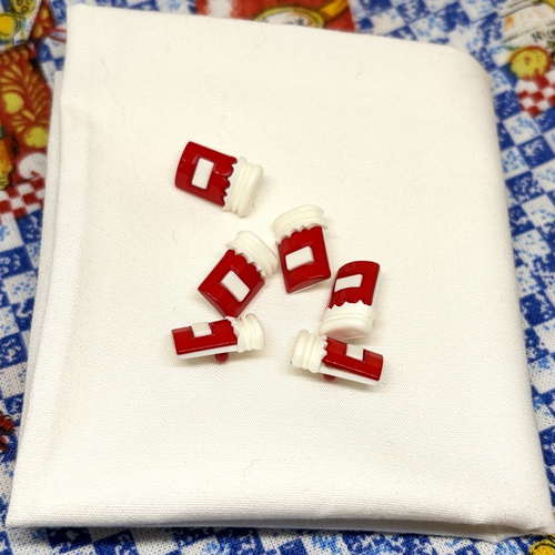 6 boutons petits pots de confiture