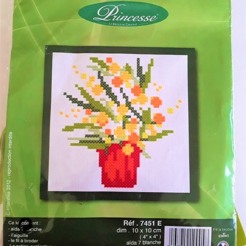 Kit broderie à points de croix bouquet de fleurs