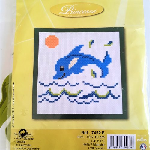 Kit broderie princesse motif dauphin