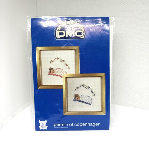 Kit broderie dmc motif bébé endormi