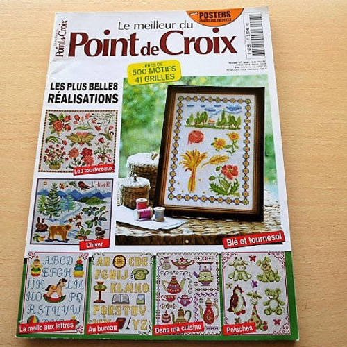 Livre le meilleur du point de croix  7, les plus belles réalisations 500 motifs, 41 grilles à réaliser, divers sujets floraux, animaux..