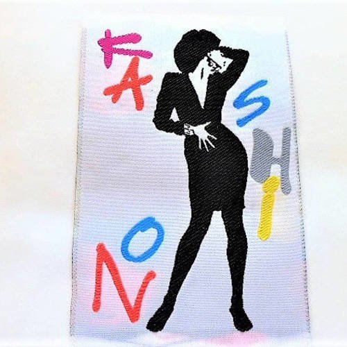 Applique femme fashion 13 x 8 cm, écusson patch à coudre pour décoration vêtements ou accessoires de mode, loisirs couture