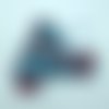 Perles polymère forme tube,  tons bleu et fuschia / le lot de 6