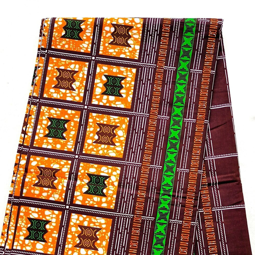 Tissu wax par 45 cm/ ankara wax 100% coton/ coupon de tissu wax/ african print fabric/ pagne africain/ motif "trône" orange, marron
