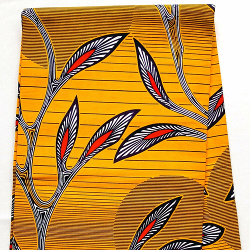 Coupon wax/ tissu wax/ ankara wax 100% coton/ ankara fabric/ tissu wax par 45 cm/ wax fabric/ pagne africain/motif boule d'ambiance, orange