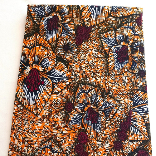 Tissu imprimé africain, tissu wax par 45x116 cm, ankara wax 100% coton, ankara fabric, coupon wax, wax fabrics, pagne africain fleuri