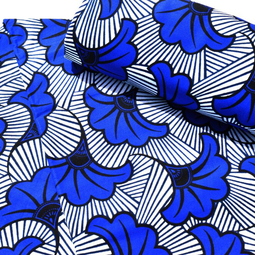 Coupon wax, tissu wax par 1/2 yard (45 cm), , ankara wax 100% coton, ankara fabric, wax fabrics, pagne africain: fleur de mariage bleu