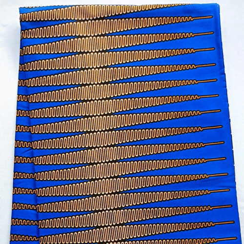Coupon wax, tissu wax, ankara wax 100% coton, tissu wax par 1/2 yard, pagne africain, motif "crayon", couleur bleu