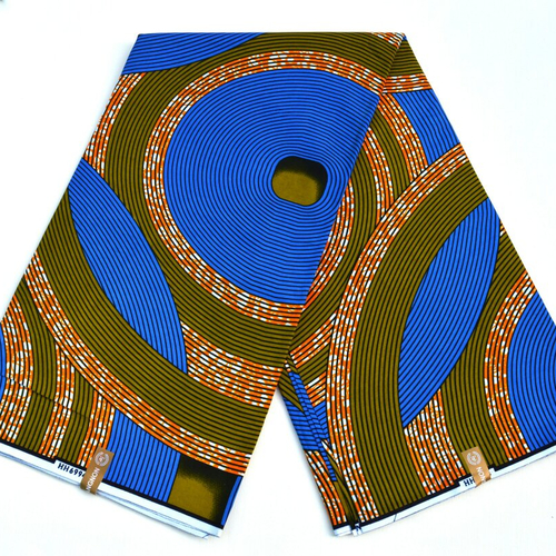 Tissu wax, ankara wax 100% coton par 1 yard, coupon wax, ankara fabric, african wax, couleur bleu, motif graphique