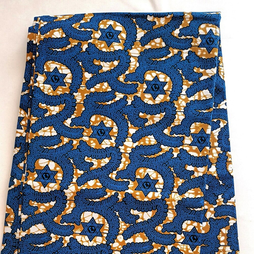 Coupon wax, tissu wax 1/2 yard (45 cm), ankara wax coton et polyester, ankara fabric, wax fabric, pagne africain motif "etoile"