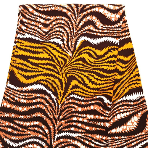 Coupon wax, tissu wax par 1/2 yard, ankara wax 100% coton, ankara fabric , african print fabric, pagne africain,  couleur marron et orange