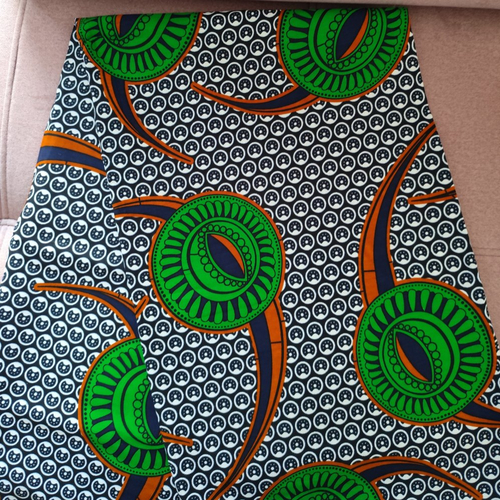Coupon tissu wax 100% coton, tissu africain 45 x 116 cm, ankara wax, ankara fabric , african print fabric, pagne africain, couleur vert