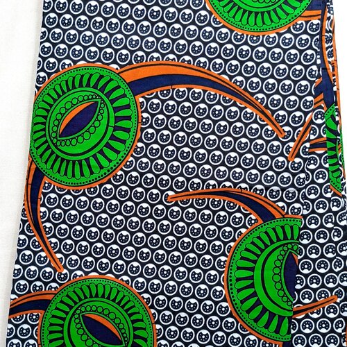 Coupon tissu wax 100% coton, tissu africain 45 x 116 cm, ankara wax, ankara fabric , african print fabric, pagne africain, couleur vert