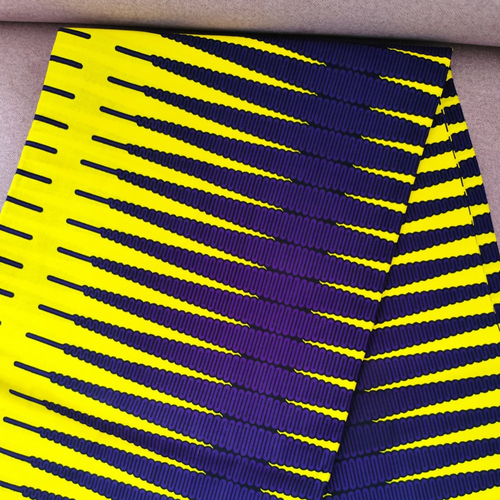 Coupon wax, 45 x 116 cm, tissu wax africain, ankara wax 100% coton, ankara fabric, wax fabric, pagne africain: jaune violet