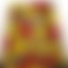 Coupon wax polycoton, tissu wax par 1/2 yard (45 cm), ankara wax, ankara fabric, wax fabrics, pagne africain: fleur de mariage rouge