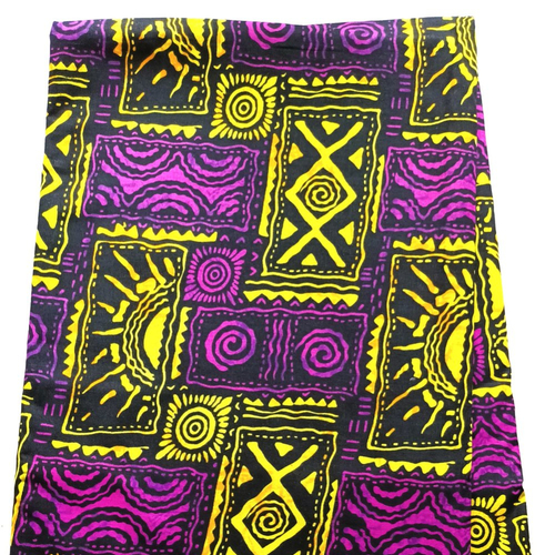 Coupon wax bogolan 100% coton, tissu africain 45 cm x 115 cm, ankara fabrics, african print, ankara, imprimé africain bogolan jaune violet