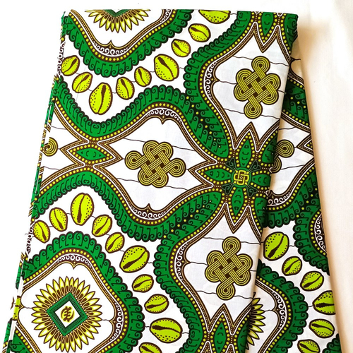 Coupon wax par 45 x116 cm, tissu wax, ankara wax 100% coton, ankara fabric, wax fabrics, wax africain, motif "cauris",vert