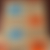 Coupon wax polycoton, tissu wax par 45 x116 cm, ankara wax, ankara fabric, wax fabrics, pagne africain: motif hirondelles, orange et bleu