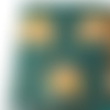 Coupon wax polycoton, tissu wax par 45 x116 cm, ankara wax, ankara fabric, wax fabrics, pagne africain: motif feuilles or, fond vert