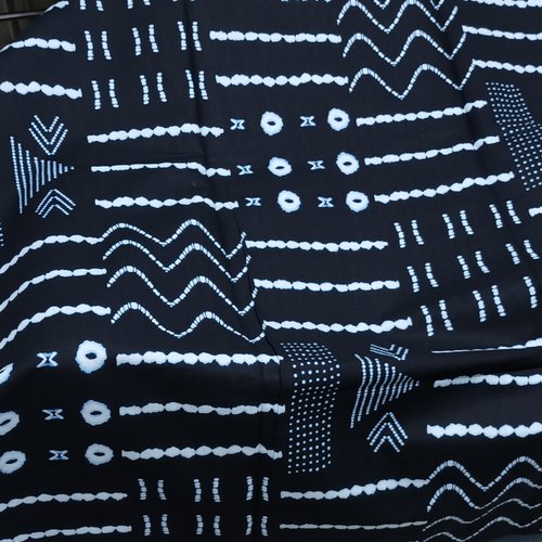 Tissu wax coton style dogon du mali/ teint indigo /tissu vintage par 1/2 yard, 45 cm