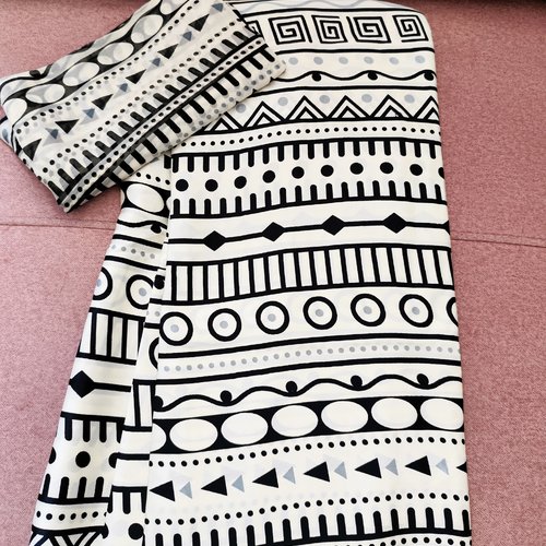 Silk wax, 4 yards en satin et 2 yards en mousseline, tissu satin wax avec mousseline pour vos vêtements/idée cadeaux/motif bogolan