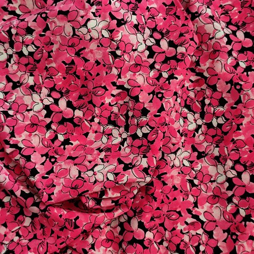 Magnifique viscose imprimée par 50 cm - tissu en viscose rose