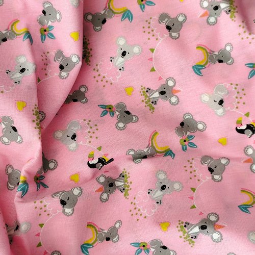 Tissu en coton rose de qualité supérieure - 100 % coton - tissu pour chambre de bébé, décoration d'intérieur, linge de lit