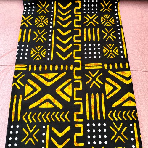 Coupon wax, tissu wax bogolan par 45 cm, ankara wax 100% coton, ankara fabric, wax fabrics, imprimé africain bogolan