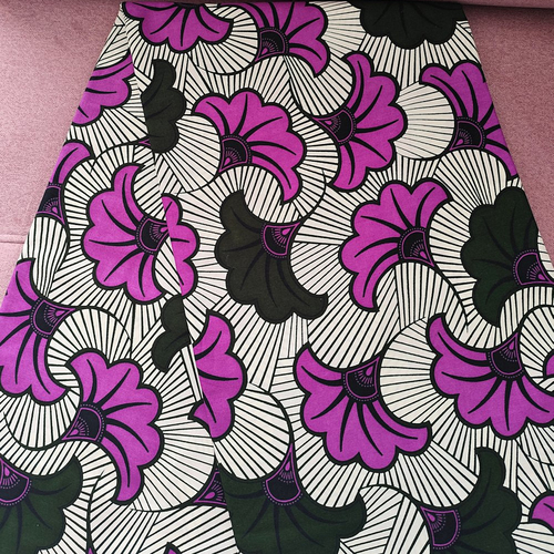 Coupon wax 100% coton, tissu wax par 1/2 yard (45 cm), ankara wax, ankara fabric, wax fabrics, pagne africain: fleur de mariage vert, violet
