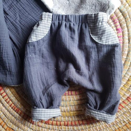 Pantalon bébé, sarouel réversible; 3 à 6 mois