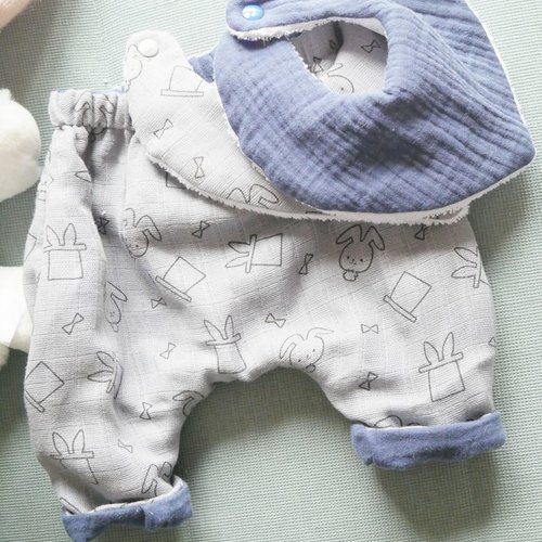 Pantalon bébé, sarouel réversible; 3 à 6 mois