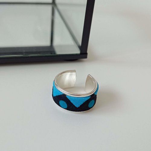 Bague wax imprimé bleu