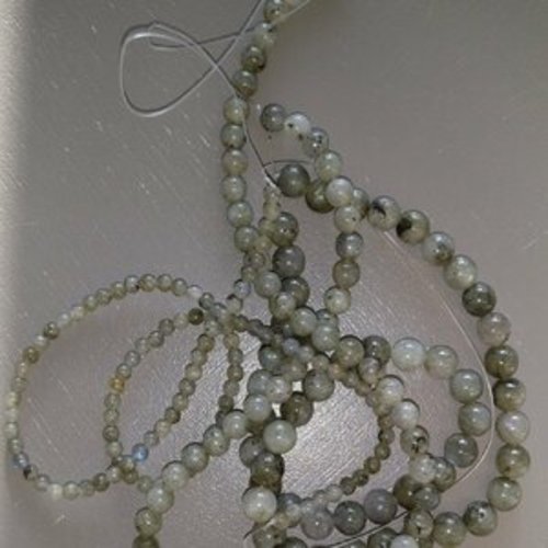 Lot de 10 perles de labradorite rondes en pierre naturelle 6 mm.