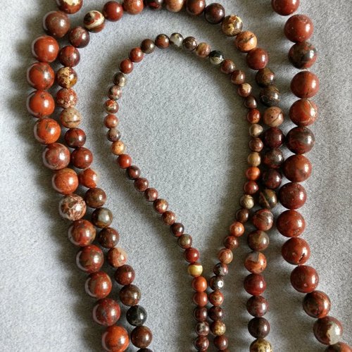 Lot de 10 perles de jaspe rouge en pierre naturelle 4 mm.