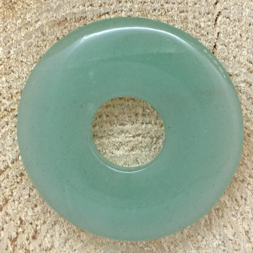 1 donut d'aventurine en pierre naturelle diamètre 40 mm trou 14 mm