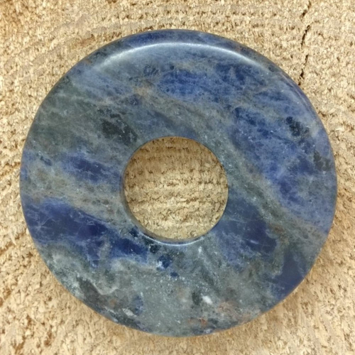 1 donut de lapis lazuli en pierre naturelle diamètre 40 mm trou 14 mm
