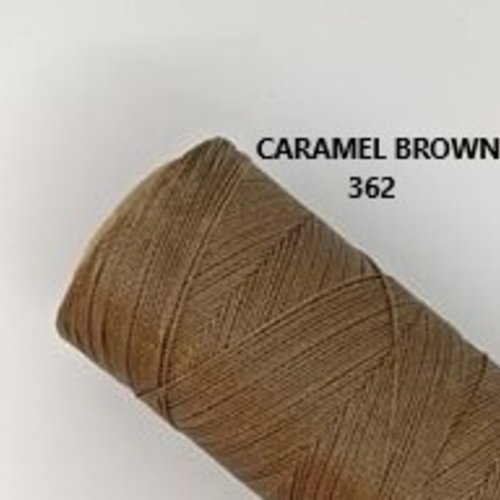 10 mètres ou + de  fil macramé ciré linhasita - polyester 0,5 mm d'épaisseur pour macramé, bijoux. caramel brown réf 362