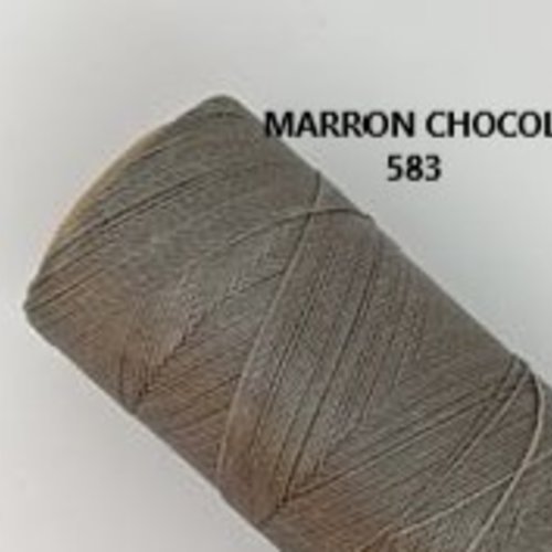 10 mètres ou + de  fil macramé ciré linhasita - polyester 0,5 mm d'épaisseur pour macramé, bijoux. marron chocolat réf 583