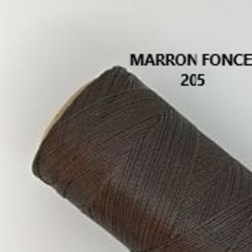 10 mètres ou + de  fil macramé ciré linhasita - polyester 0,5 mm d'épaisseur pour macramé, bijoux. marron foncé réf 205
