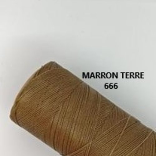 10 mètres ou + de  fil macramé ciré linhasita - polyester 0,5 mm d'épaisseur pour macramé, bijoux. marron terre réf 666