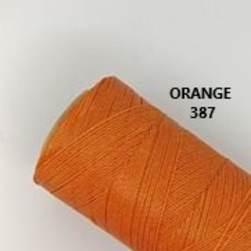 10 mètres ou + de  fil macramé ciré linhasita - polyester 0,5 mm d'épaisseur pour macramé, bijoux. orange réf 387