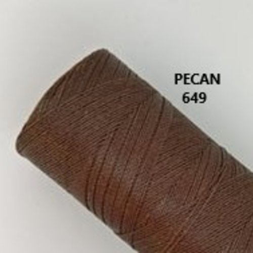 10 mètres ou + de  fil macramé ciré linhasita - polyester 0,5 mm d'épaisseur pour macramé, bijoux. pécan réf 649