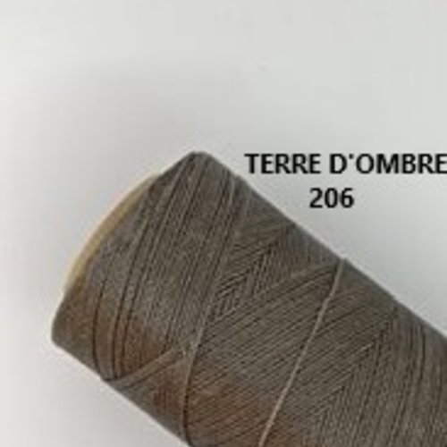 10 mètres ou + de  fil macramé ciré linhasita - polyester 0,5 mm d'épaisseur pour macramé, bijoux. terre d'ombre réf 206