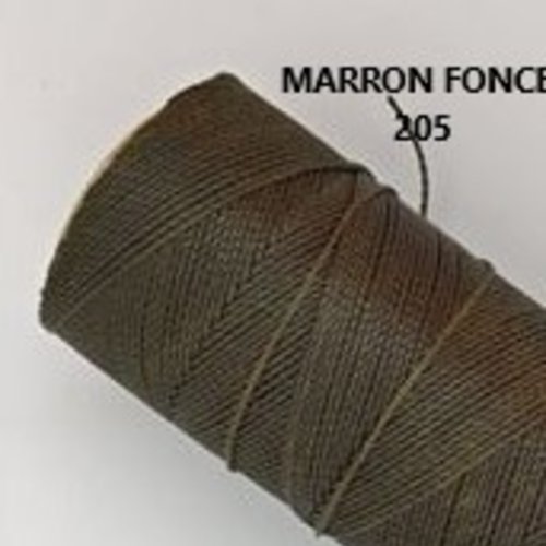10 mètres fil macramé ciré linhasita  -polyester 1 mm d'épaisseur.  pour macramé, bijoux. marron foncé réf 205
