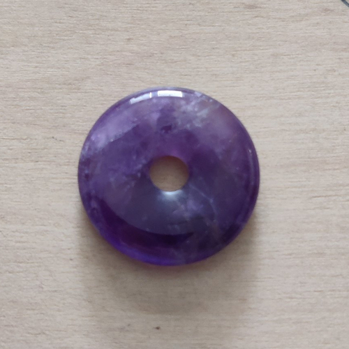 1 donut d'améthyste en pierre naturelle diamètre 30 mm trou 7 mm