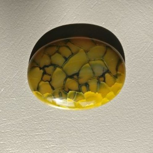 1 cabochon d' agathe veine de dragon jaune en pierre naturelle. 40 x 30 mm.