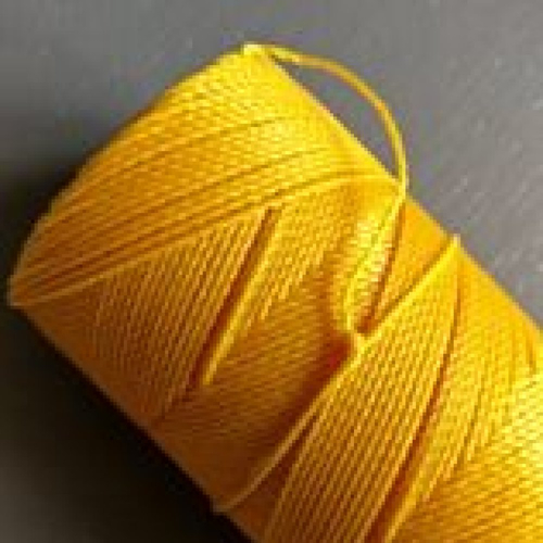10 mètres fil macramé ciré linhasita - polyester 1 mm d'épaisseur.  pour macramé, bijoux. golden yellow ref 218
